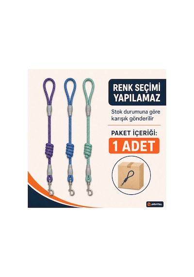 Evcil Hayvan Fitil Gezdirme Tasması 10 Mm X 120 Cm Kedi Köpek Gezdirme İpi Çok Renkli
