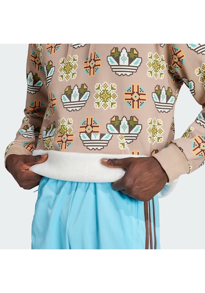 Adidas Tile Allover Print Loose Erkek Sweatshirt C-adıjw1084e50a00 Kahverengi