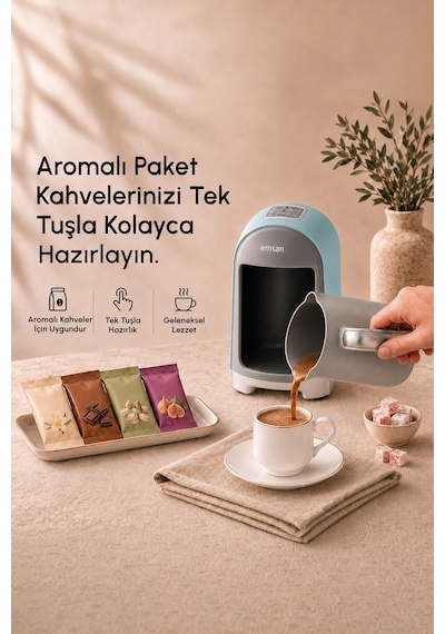 Emsan Kumda Türk Kahve Makinesi Tiffany Blue