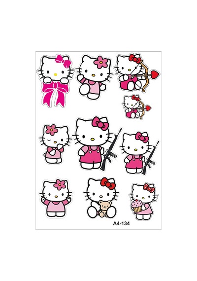 A4 Sticker 134 Tek Paket Çoklu Sticker Siyah