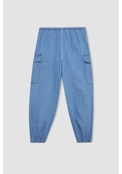 Defacto Kız Çocuk Kargo Fit Esnek Bantlı Paça Jean Pantolon B4952A824SPNM28 Mavi Defacto Kız Çocuk Kargo Fit Esnek Bantlı Paça Jean Pantolon B4952A824SPNM28 Mavi