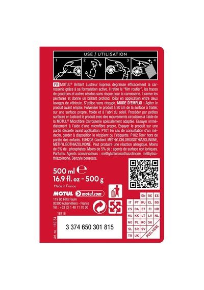 Motul Express Shine Ekspres Oto Parlatıcı Sprey 500 Ml