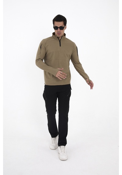 Camp Scoutland Camp136 Outdoor Tactical Su iticili Erkek Bej Taktik Sweatshirt