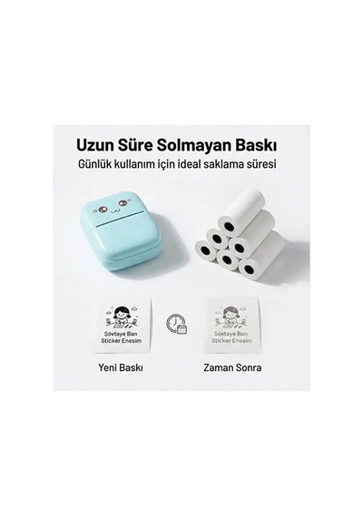 Kendinden Yapışkanlı Çocuk Kamera Baskı Kağıdı, 5 Li Rulo 57x25mm Baskı Termal Kağıt Rulo