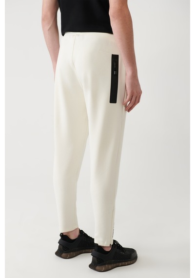 Avva Erkek Ekru Soft Touch Fermuar Paçalı Regular Fit Jogger Eşofman Altı A41y3401 Ekru