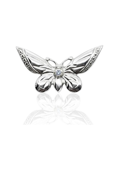 Oya Silver Gümüş Kelebek Broş Klbr00001 Beyaz