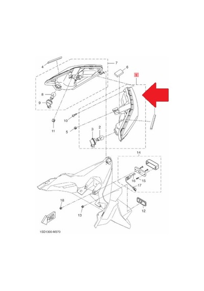 Yamaha Xmax250 2014 - 2017 Sol Arka Stop Lambası 1sd-h471001