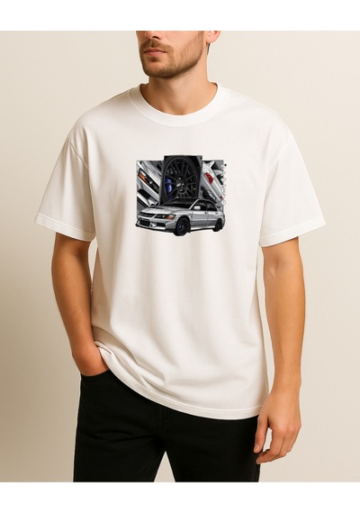 Hugo Boss Evoo Baskılı T-shirt Beyaz