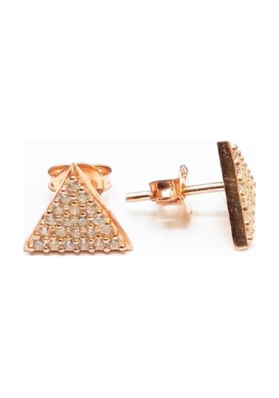 Oriental Kuyumculuk Jewellery Üçgen Küpe Rose