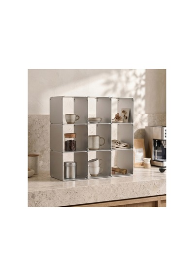 Node 9'lu Modüler Metal Açık Raf Ünitesi Çok Amaçlı Küp Kitaplık 50x50 Cm Gümüş - 944249484 Gümüş Node 9'lu Modüler Metal Açık Raf Ünitesi Çok Amaçlı Küp Kitaplık 50x50 Cm Gümüş - 944249484 Gümüş