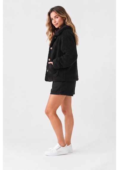 Fashion Friends Peluş Siyah Kadın Ceket 26k0419k1