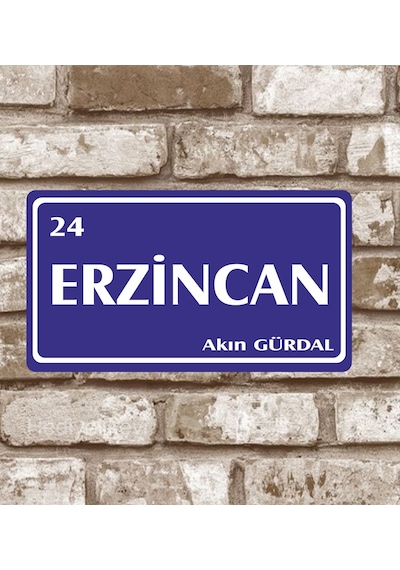 Kişiye Özel Metal Plaka Erzincan 24 Retro Poster (29X15)