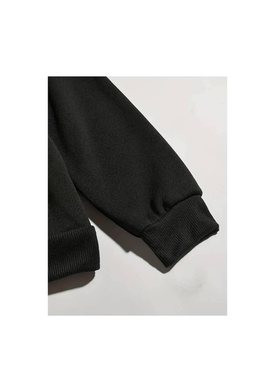 Medinenur Perfectly Baskılı Kapüşonlu Sweatshirt Siyah