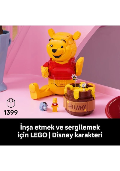LEGO® ǀ Disney Ayı Winnie 43300 - Yetişkinler için Bal Küpü ve Minifigür İçeren Yaratıcı Dekoratif Model Yapım Seti (1399 Parça)