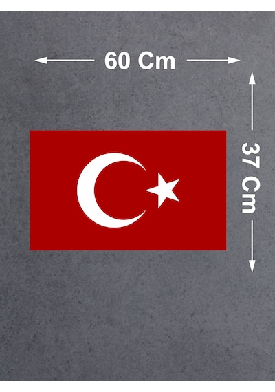 Türk Bayrağı Sticker - 2 Adet Araba Oto Motosiklet Karavan Cam Sticker - 00068 60X37 Cm