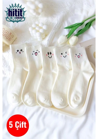 Hitit Socks Kadın 5 Çift Premium Desenli Günlük Kullanım Çok Renkli Hitit Socks Kadın 5 Çift Premium Desenli Günlük Kullanım Çok Renkli