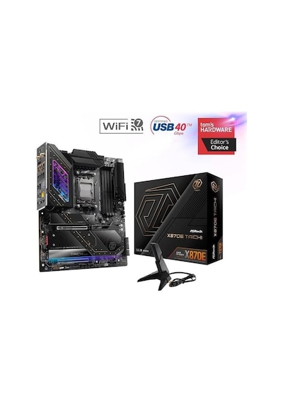 Asrock X870e Taıchıı Wıfı7 Ddr5 Hdmı-dp Typec Pcıe 5.0 Am5 Eatx