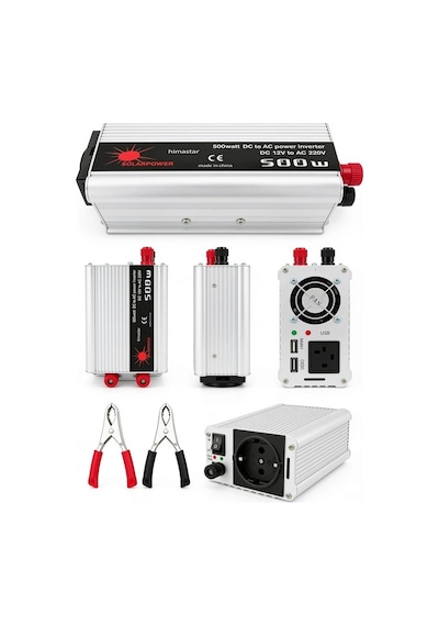 500w 12v Akü İnverteri 220v Ac Çıkışlı Usb Portlu Fanlı Güç Dönüştürücü Araç Karavan Kullanımı