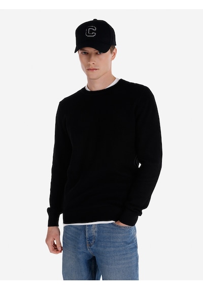 Colin's Colins Regular Fit Bisiklet Yaka Erkek Siyah Kazak 001