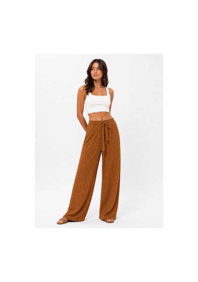 Hira Life Fashion Kadın Kumaşı Kabartma Detaylı Bol Paça Ve Önü Bağcıklı Salaş Burgu Şık Pantolon Camel Camel Hira Life Fashion Kadın Kumaşı Kabartma Detaylı Bol Paça Ve Önü Bağcıklı Salaş Burgu Şık Pantolon Camel Camel