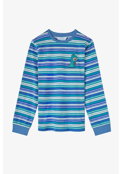 Penti Erkek Çocuk Mavi Çizgili Lovers Pamuklu Uzun Kollu 2li Pijama Takımı