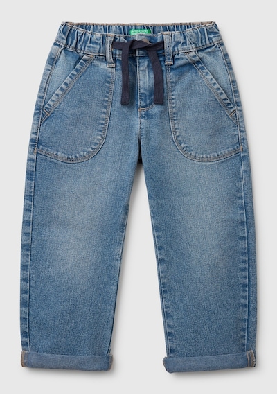 United Colors Of Benetton Benetton Açık Mavi Erkek Bebek Bağcıklı Denim Pantolon