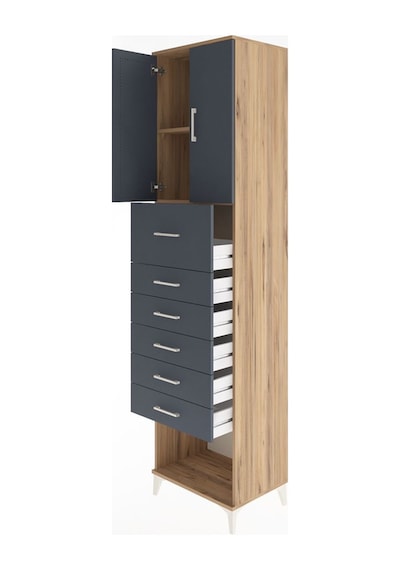 Hyperion Dolap 2 Raflı 6 Çekmeceli 2 Kapaklı 60x44x243 Çam-an... Çam Hyperion Dolap 2 Raflı 6 Çekmeceli 2 Kapaklı 60x44x243 Çam-an... Çam