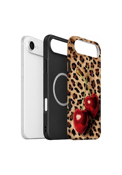 Velvoria Valestra Leopar Kiraz Apple Apple iPhone Uyumlu 17 Air Magsafe Koruma Kılıfı Valestra Magline - Leopar Kiraz