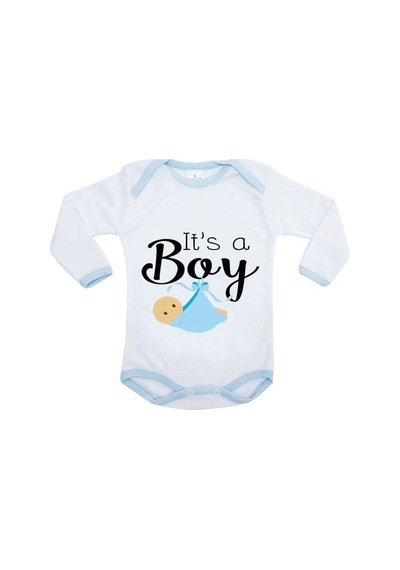 Pamuk Polyester Bebek Zıbını - Mavi Biyeli