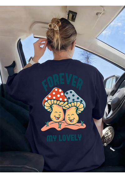 Noıssey Urban Pop Graphic Kadın Tişört Koleksiyonukod 5568 Lacivert