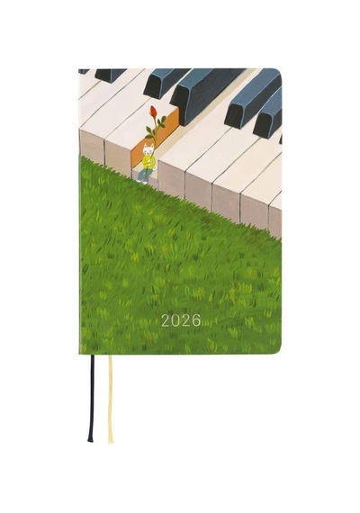 Hobonichi Ajanda Techo Hon - A6 English - Hiroko Kubota: Waiting On The Chord - 2026 Jan Start Çok Renkli