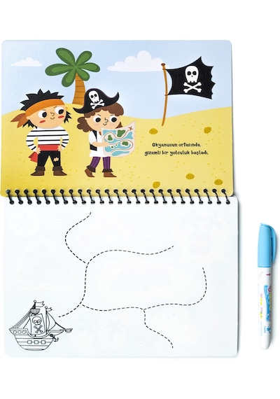 Magic Water Sihirli Boyama Kitabı Özel Sulu Kalem İle Water Painting Pirates Korsanlar