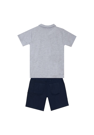 Shark Erkek Çocuk Yazlık Polo Yaka T-shirt Gabardin Şort Takım