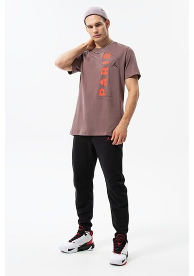 Nike Air Jordan Paris Saint Germain Mens Tee Grafik Baskılı Erkek Günlük Tişört Kahverengi