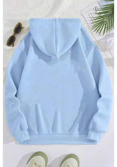 Uyguntarz Malıbu Baskılı Oversize Sweatshirt Bebe Mavisi