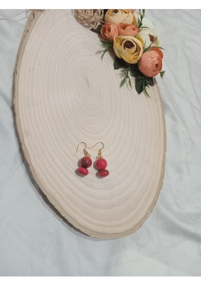 Modern Kırmızı Küpe Kırmızı