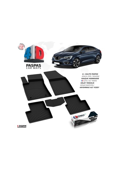 Renault Megane 4 Sedan 4D Havuzlu Paspas 2016 Ve Üzeri  A+Kalite