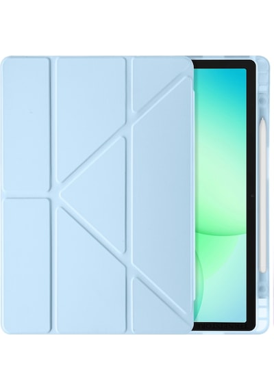 Samsung Galaxy Tab A11 Plus 2025 Kılıf Uyumlu Standlı Kalem Bölmeli Akıllı Trifolding Kapak Sm-x230 Açık Mavi