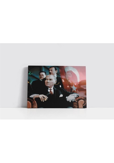 Atatürk Ordu Manevralarını İzlerken Kanvas Tablo-152139