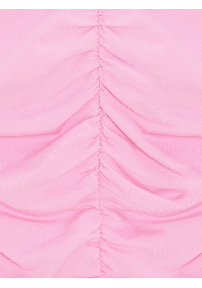 Dilvin 32089 Omuzları Açık Büzgülü Top-pembe