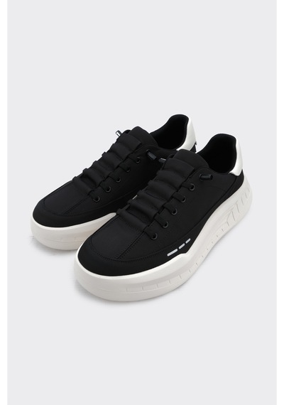 Derinet Bağcıklı Comfort Taban Erkek Sneaker Siyah Siyah
