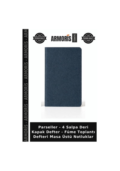 Parseller - 4 Salpa Deri Kapak Defter - Füme Toplantı Defteri Masa Üstü Notluklar Çok Renkli