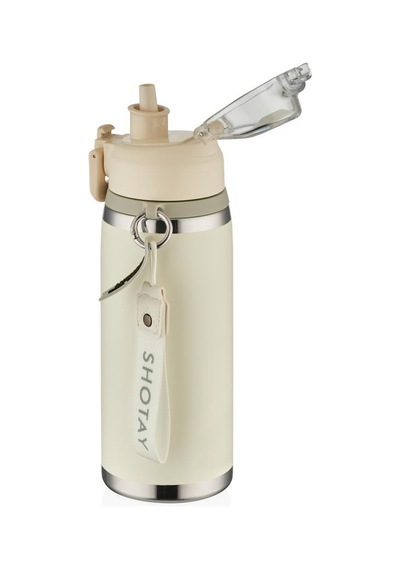 Shotay Camping Çelik Termos Matara 750ml Beyaz Beyaz