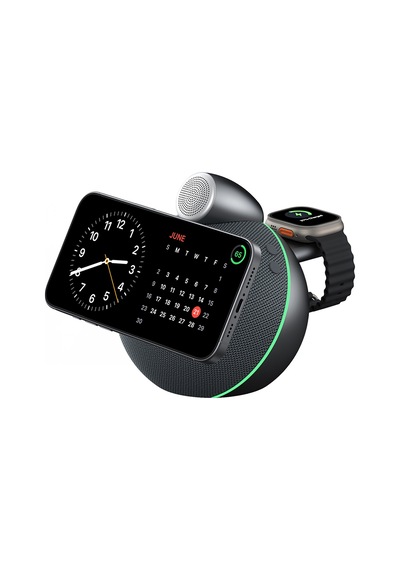 Wiwu Wi-g042 Qi2 Şarj Teknolojili 25w Kablosuz Şarj Standı Bluetooth Speaker Hoparlör Özellik Siyah