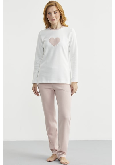 Sementa Kışlık Yumuşak Dokulu Fitilli Pijama Takım - Pembe Pembe