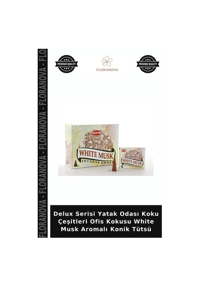 Delux Serisi Yatak Odası Koku Çeşitleri Ofis Kokusu White Musk Aromalı Konik Tütsü