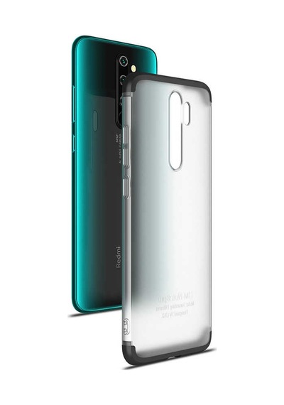 Xiaomi Redmi Note 8 Pro Kılıf Şeffaf Mat Görünümlü Full Koruma Nili Kılıf Siyah