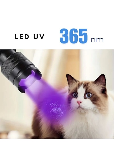 Uv-102 Ultraviyole Mor Işık Fener, 365 Nm Uv El Feneri Siyah