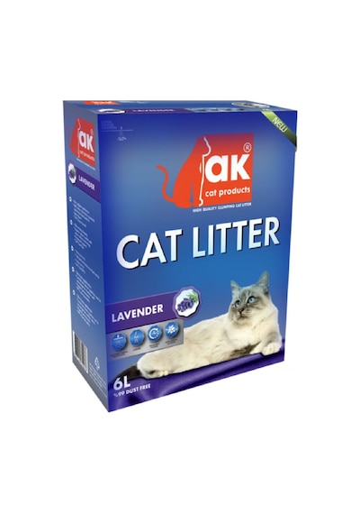 Akkum Aktif Karbon Lavanta Kokulu Bentonit Kedi Kumu 6 L