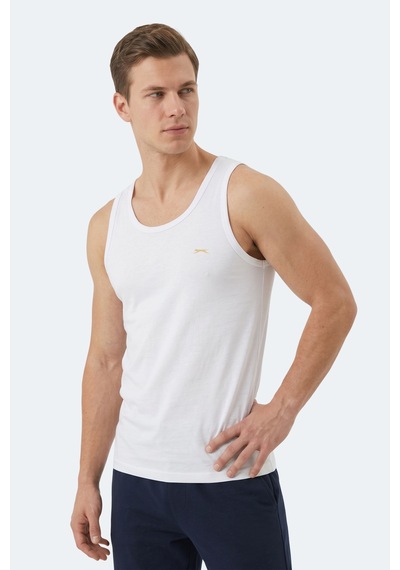 Slazenger Hokey Erkek Slim Fıt Kolsuz Beyaz Atlet